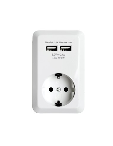TOMA SCHUKO CON CARGADOR USB DOBLE 2.4A [6H3B52GUMA]