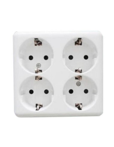 BASE ENCHUFE CUADRADO DE 4 BASES T/T C/TAPA CJ60 [6H3A54GM]