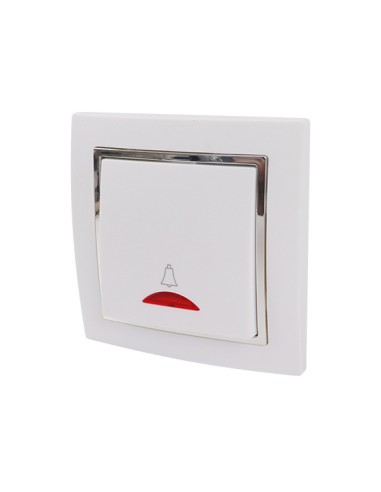 PULSADOR TIMBRE CROMADO C/LUZ EMPOTRABLEMATE CJ120 [6H1H113MB]