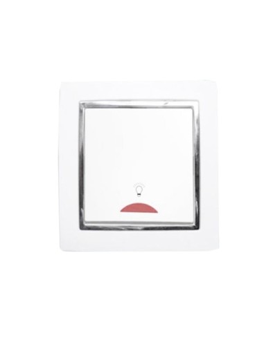 PULSADOR LAMPARA CROMADO C/LUZ EMPOTRAR MATE CJ120 [6H1H113M]