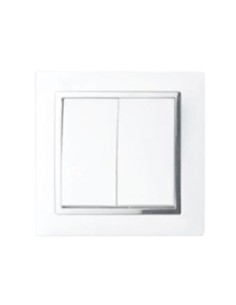 INTERRUPTOR DOBLE EMPOTRABLE CROMADO BRILLO CJ120 [6TL3604]