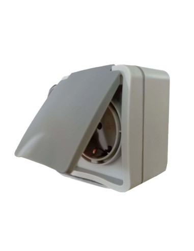BASE ENCHUFE SCHUKO DE EXTERIOR IP54 AX16A 250V 2P+T [6H2A51GM]