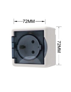 BASE DE ENCHUFE EXTERIOR IP54 TAPA GRIS SEMITRANSPARENTE [6EMFKGC]