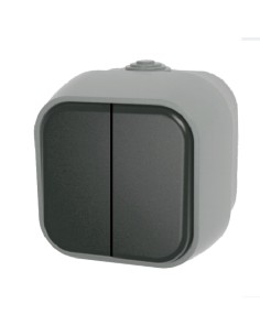 INTERRUPTOR DE 2 VIAS DE 2 BANDAS IP54 USO EXTERIOR 10X~250 GRIS OSCURO [6H2B220M]