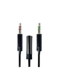 2*3.5MM CABLE AUDIO MACHO Y 3.5MM 4 POLO HERMBRA C [6ST4102]