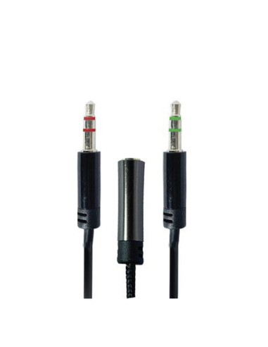 2*3.5MM CABLE AUDIO MACHO Y 3.5MM 4 POLO HERMBRA C [6ST4102]
