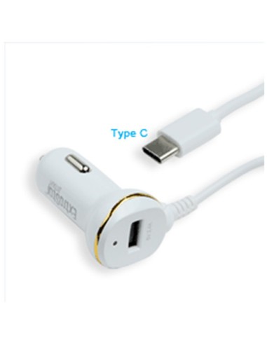 CARGADOR COCHE USB 12-24V 5V2.4A C/CABLE TYPE C...