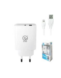 CARGADOR DE PARED 5V 3A PD18 CON CABLE IPHONE [DPDTC178I]