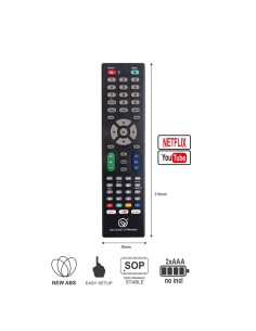MANDO TV UNIVERSAL CON BOTON YOUTUBE Y NETFLIX [DRM1014S++]