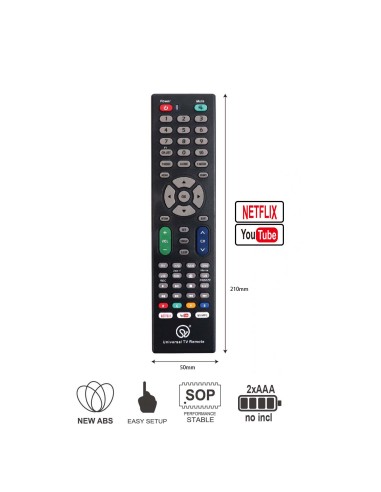 MANDO TV UNIVERSAL CON BOTON YOUTUBE Y NETFLIX...