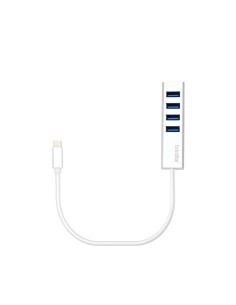 ADAPTADOR TYPEC-4USB3.0 HUB 1MIC.USB 15CM ALUMINIO [DADHB323]