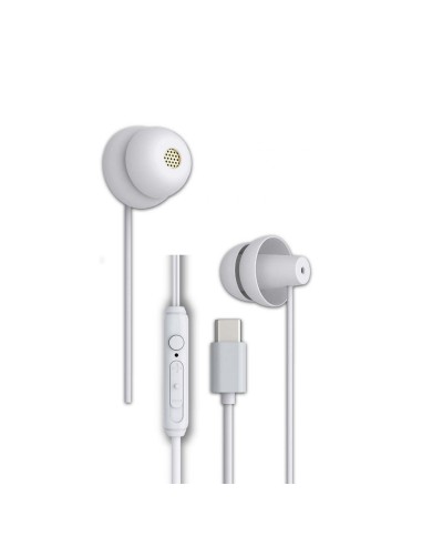 AURICULARES DE SILICONA PARA DORMIR TYPEC 1.2MTS CON MICRO [DAUEM23E05T]