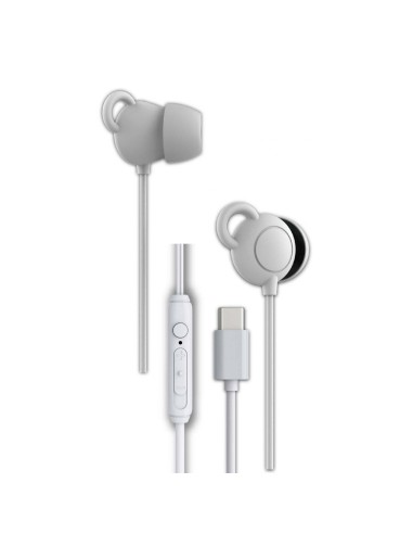 AURICULARES DE SILICONA PARA DORMIR TYPEC 1.2MTS CON MICRO [DAUEM205T]