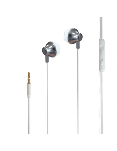 AURICULARES MOVIL 14MM TPE 2.5  ALUMINIO BLANCO [DAUEM329]