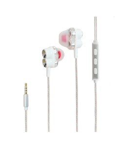 AURICULARES MOVIL BASS TPE REDONDO DOBLE ALTAVOZ BLAN [DAUEM488W]