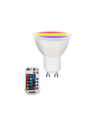BOMBILLA GU10 RGB-W 4.8W 420LM 16COLORES C/MANDO [AGU10RGBA]