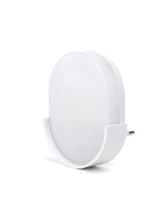 LUZ DE NOCHE ENCHUFE OVALADO  0.6W 6LM 6500K C/SENSOR LUZ [AGL107]